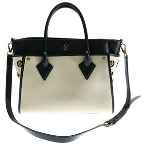 Louis Vuitton Shoulder Trim Beige On My Side Black Handbag Bag